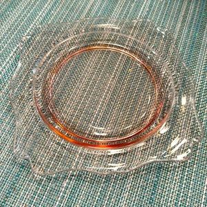 Vintage rose glass depression glass plate